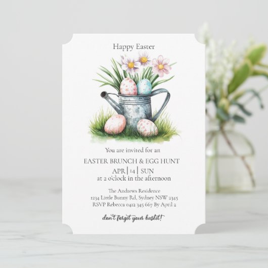 Watermand met decoratieve eieren en eierjacht kaart (Staand voorkant)