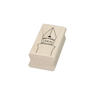 Waterman's ideale fontein Pen Wooden Art Stamp Rubberstempel
