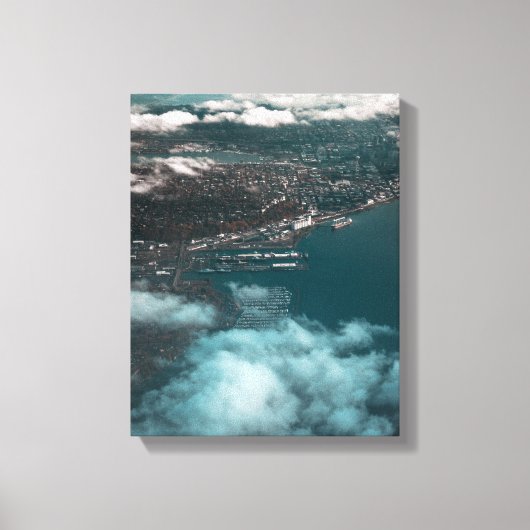 watermassa naast gebouwen overdag v canvas afdruk (Voorkant)