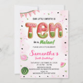 Watermeloen 10de verjaardagsfeestje uitnodiging (Voorkant)