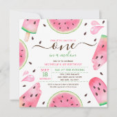 Watermeloen 1 op de Melon 1e verjaardag Feestdagenkaart (Voorkant)