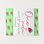 Watermeloen 1e verjaardag Eén in een meloenachterg Wandkleed (Voorkant (horizontaal))