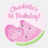 Watermeloen 1e Verjaardag Party Envelope Sticker (Voorkant)