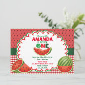 Watermeloen 1e Verjaardag uitnodiging (Staand voorkant)