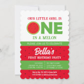 Watermeloen 1e verjaardag Uitnodiging met afbeeldi (Voorkant)