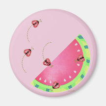 Watermeloen 2 ¼ inch Circle Magnet van Ladybug