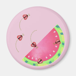 Watermeloen 2 ¼ inch Circle Magnet van Ladybug