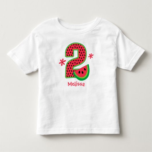 Watermeloen 2e verjaardag kinder shirts (Voorkant)