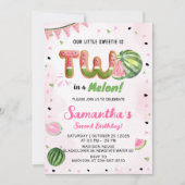 Watermeloen 2e Verjaardagsfeestuitnodiging Kaart (Voorkant)