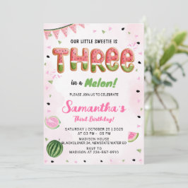 Watermeloen 3e verjaardagsfeest uitnodiging