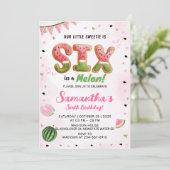 Watermeloen 6h Verjaardagsfeestuitnodiging Kaart (Staand voorkant)