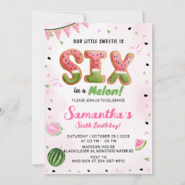 Watermeloen 6h Verjaardagsfeestuitnodiging Kaart