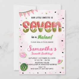 Watermeloen 7e Verjaardagsfeestuitnodiging Kaart