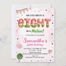 Watermeloen 8e Verjaardagsfeestuitnodiging Kaart