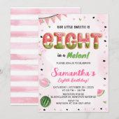 Watermeloen 8e Verjaardagsfeestuitnodiging Kaart (Voorkant / Achterkant)