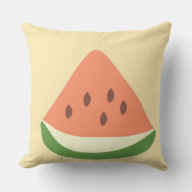 Watermeloen abstracte kunst kussen (Voorkant)