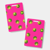 Watermeloen achtergrond roze badge (Voor- en achterkant)