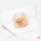 Watermeloen Alma Kuiken Ronde Sticker (Envelop)