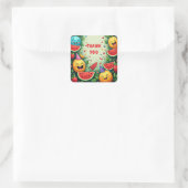 🍉 Watermeloen Ananas Aardbei Zomerfeest Frame Vierkante Sticker (Tas)