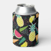 Watermeloen Ananas: Geometrisch naadloos patroon Blikjeskoeler (Blikje Voorkant)