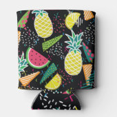 Watermeloen Ananas: Geometrisch naadloos patroon Blikjeskoeler (Achterkant)