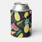 Watermeloen Ananas: Geometrisch naadloos patroon Blikjeskoeler (Blikje Achterkant)