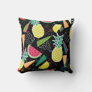 Watermeloen Ananas: Geometrisch naadloos patroon Kussen