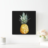 Watermeloen Ananas Tropische vruchten Zwart Groen Vierkante Klok (Huis)