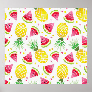 Watermeloen Ananas Zomer Naadloze Print