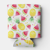 Watermeloen Ananas Zomer Naadloze Print Blikjeskoeler (Achterkant)