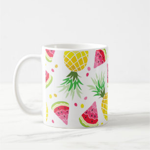 Watermeloen Ananas Zomer Naadloze Print Koffiemok