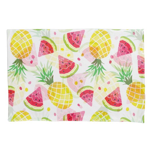 Watermeloen Ananas Zomer Naadloze Print Kussensloop (Voorkant)