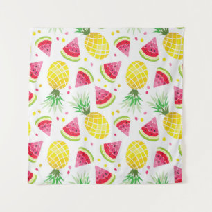 Watermeloen Ananas Zomer Naadloze Print Wandkleed