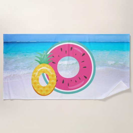 Watermeloen-ananasappelkeuken Strandlaken (Voorkant)