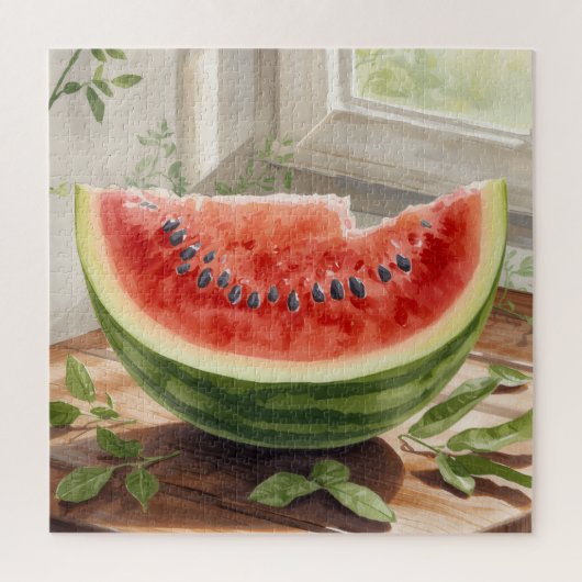 Watermeloen Aquarel Legpuzzel (Verticaal)