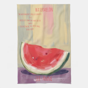 Watermeloen aquarel op gestructureerde achtergrond theedoek