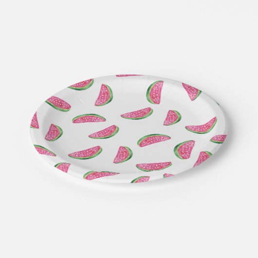 Watermeloen aquarel party bord (Gekanteld)