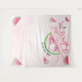 Watermeloen Aquarel Roze Meisje Baby Shower  Wandkleed (Voorkant (horizontaal))