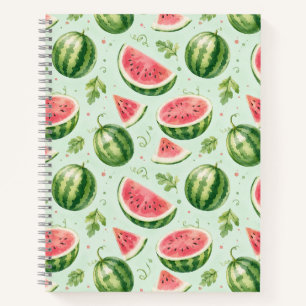 Watermeloen Aquarel Zomer Fruit Patroon Notitieboek