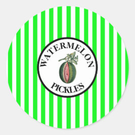 Watermeloen augurken ronde sticker