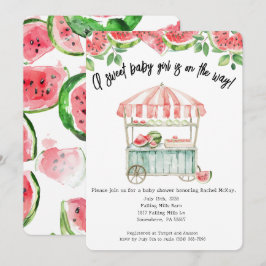 Watermeloen Baby Girl Douche Uitnodiging