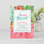 Watermeloen, Baby shower ananaspalmbladeren Kaart (Staand voorkant)
