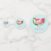 Watermeloen Baby shower Aqua Blauwgroen Turquoise Confetti (Voorkanten)