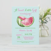 Watermeloen Baby shower Aqua Blauwgroen Turquoise Kaart (Staand voorkant)