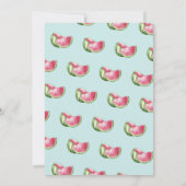 Watermeloen Baby shower Aqua Blauwgroen Turquoise Kaart (Achterkant)