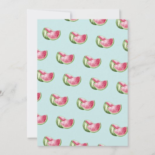 Watermeloen Baby shower Aqua Blauwgroen Turquoise Kaart (Achterkant)