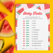 Watermeloen Baby shower Baby Traits Game Kaart