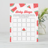 Watermeloen Baby shower Bingo Game Kaart (Staand voorkant)
