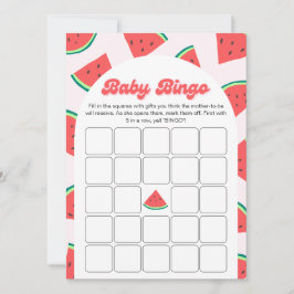 Watermeloen Baby shower Bingo Game Kaart