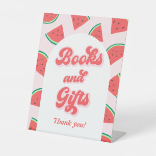 Watermeloen Baby shower Boeken en Cadeau Reclamebord Met Voetstuk